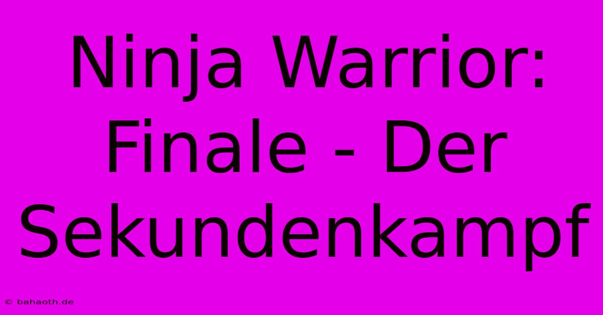 Ninja Warrior: Finale - Der Sekundenkampf