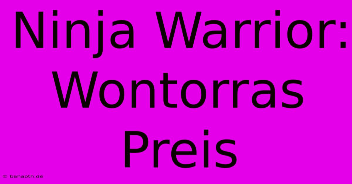 Ninja Warrior: Wontorras Preis