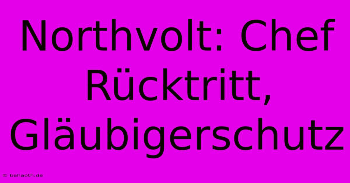 Northvolt: Chef Rücktritt, Gläubigerschutz