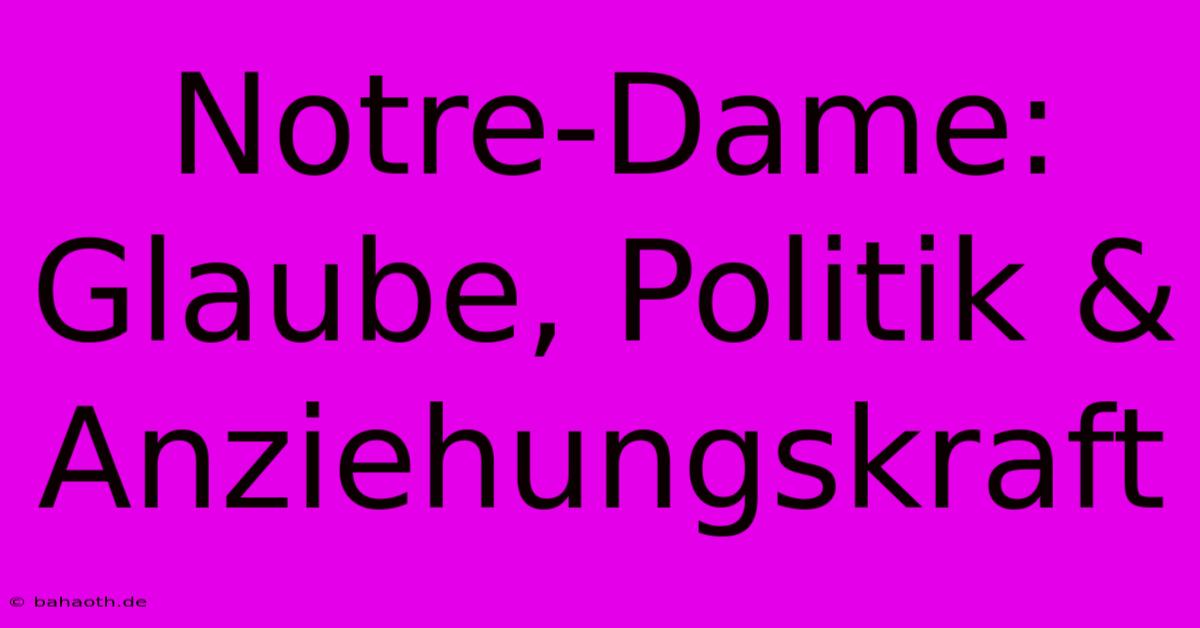 Notre-Dame: Glaube, Politik & Anziehungskraft