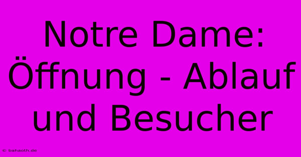 Notre Dame:  Öffnung - Ablauf Und Besucher