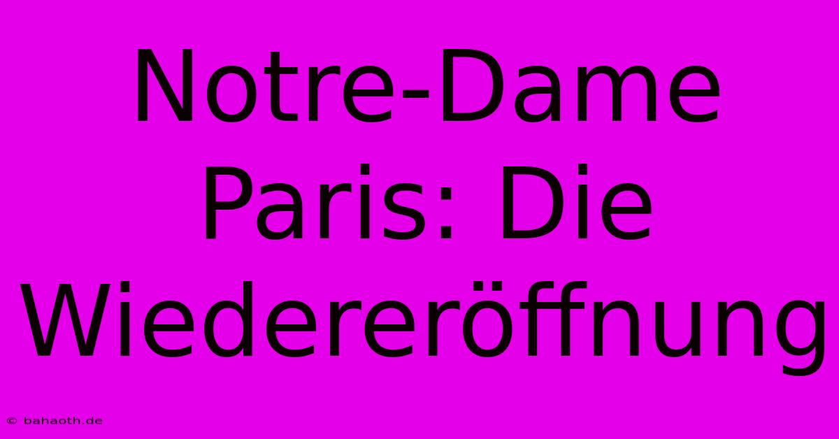 Notre-Dame Paris: Die Wiedereröffnung