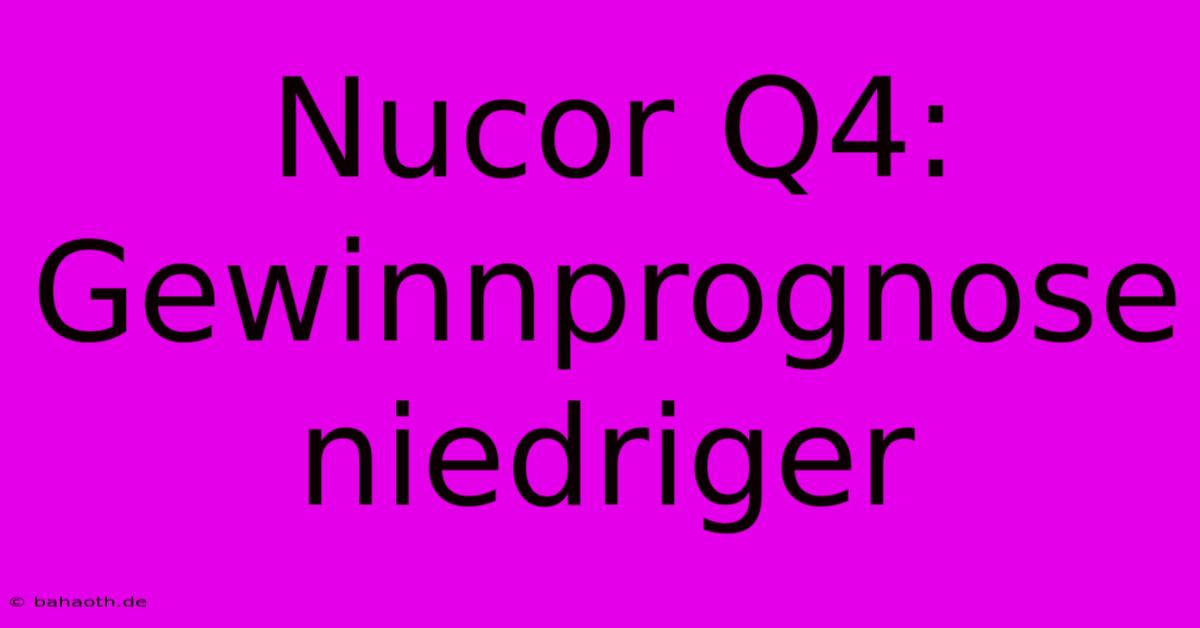 Nucor Q4: Gewinnprognose Niedriger