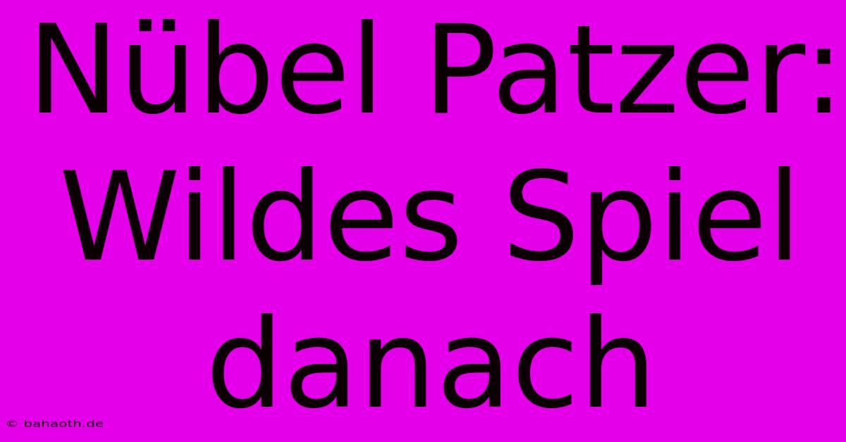 Nübel Patzer: Wildes Spiel Danach