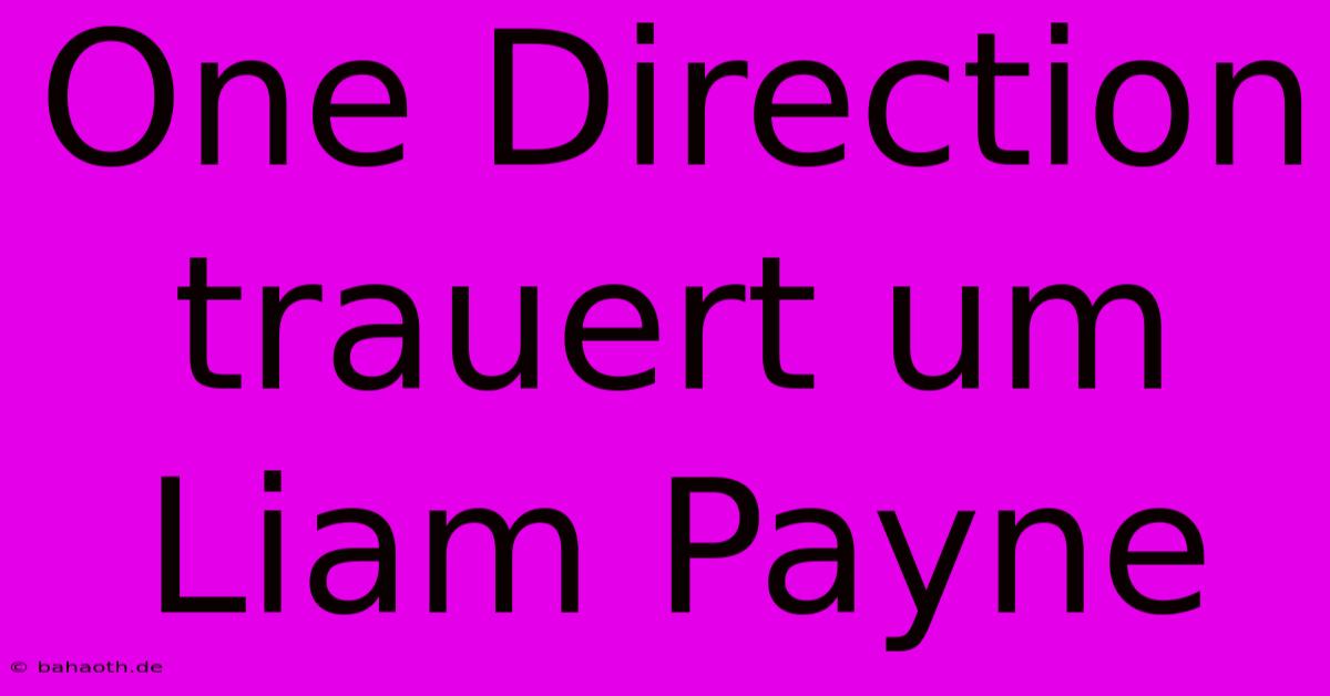 One Direction Trauert Um Liam Payne