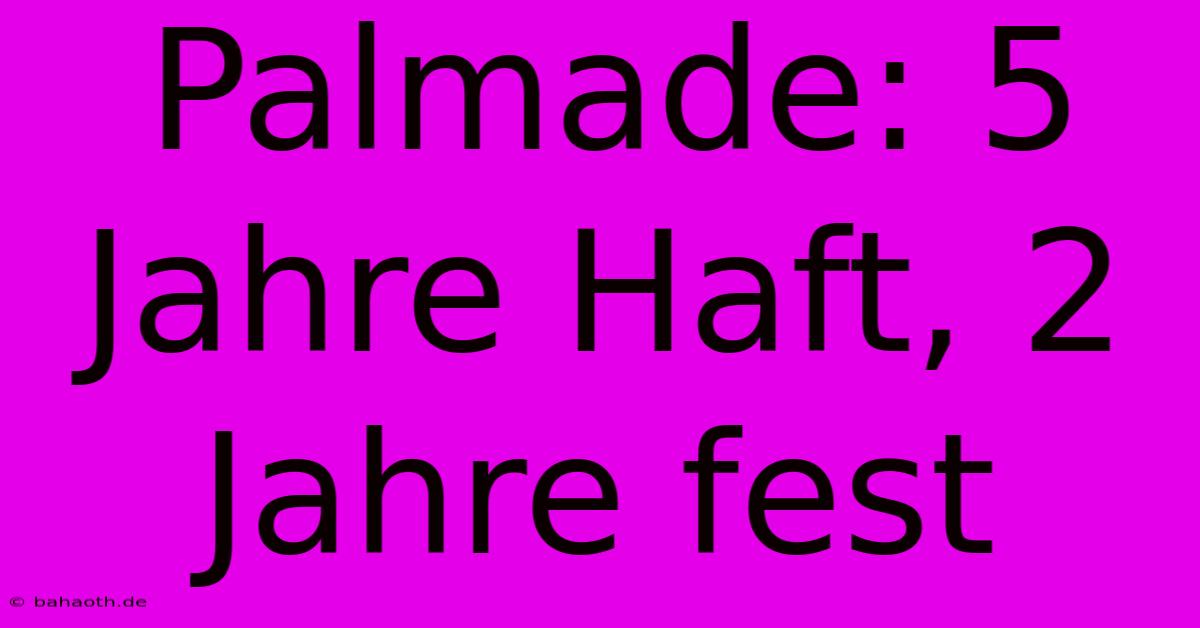 Palmade: 5 Jahre Haft, 2 Jahre Fest