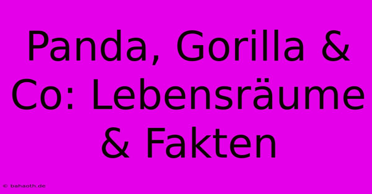 Panda, Gorilla & Co: Lebensräume & Fakten