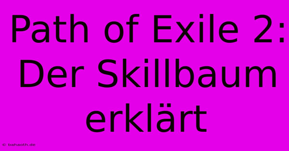 Path Of Exile 2: Der Skillbaum Erklärt