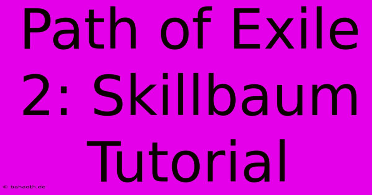 Path Of Exile 2: Skillbaum Tutorial