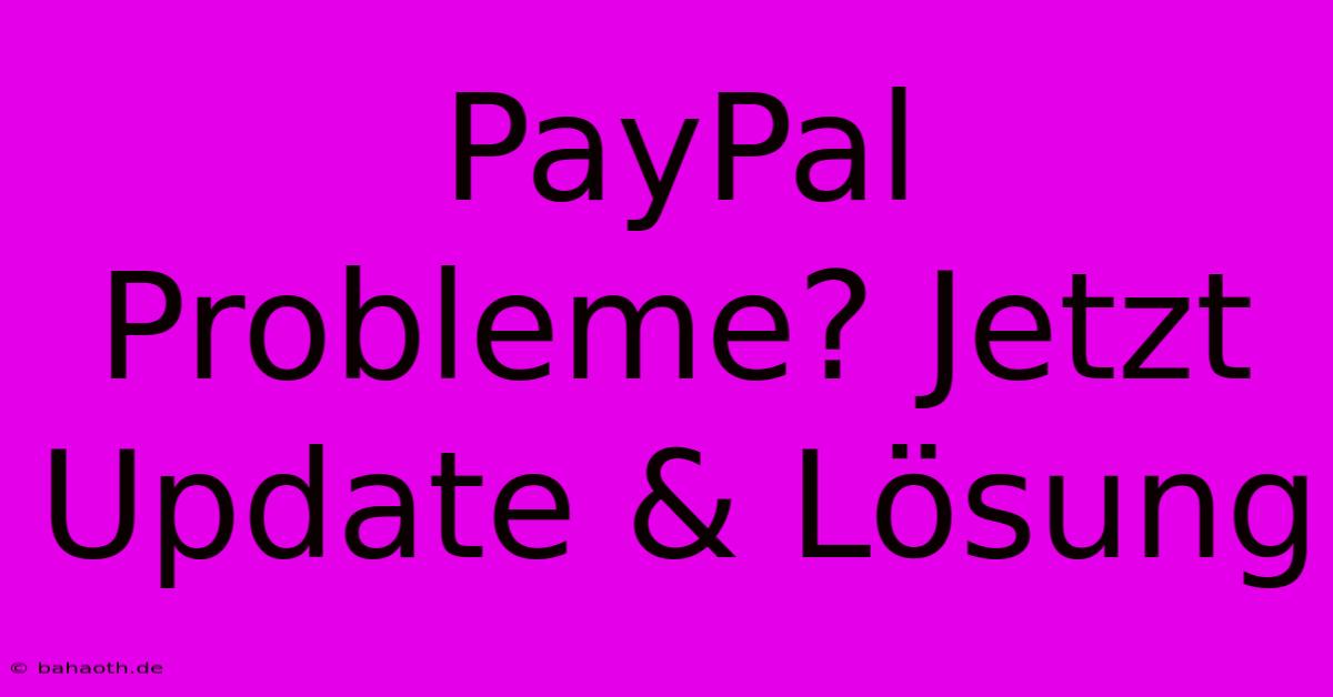 PayPal Probleme? Jetzt Update & Lösung