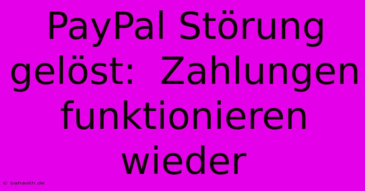 PayPal Störung Gelöst:  Zahlungen Funktionieren Wieder