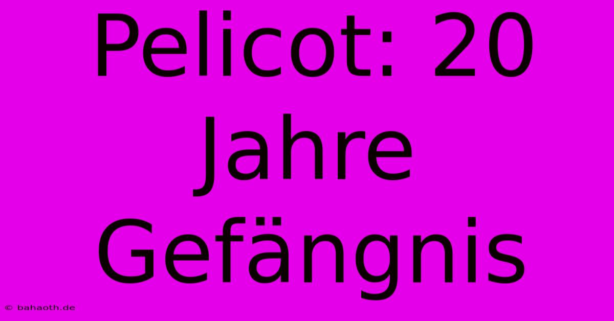 Pelicot: 20 Jahre Gefängnis