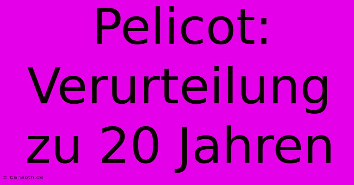 Pelicot: Verurteilung Zu 20 Jahren