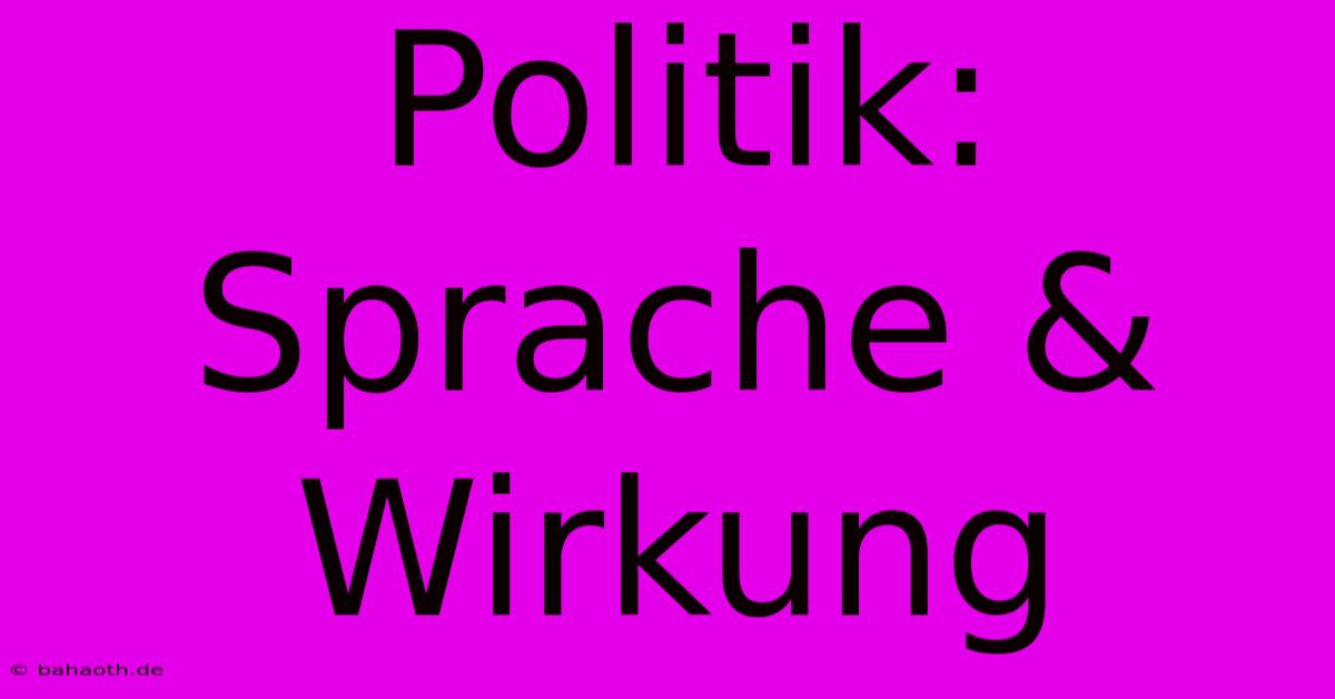 Politik:  Sprache & Wirkung