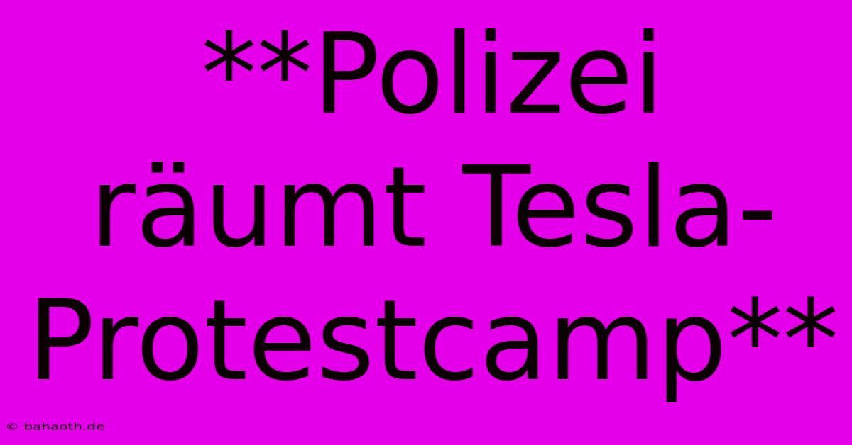 **Polizei Räumt Tesla-Protestcamp**