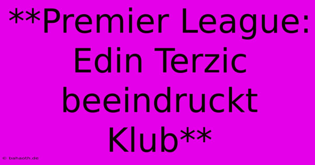 **Premier League: Edin Terzic Beeindruckt Klub**