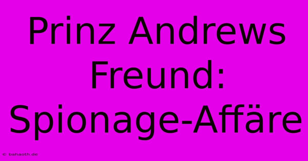 Prinz Andrews Freund: Spionage-Affäre