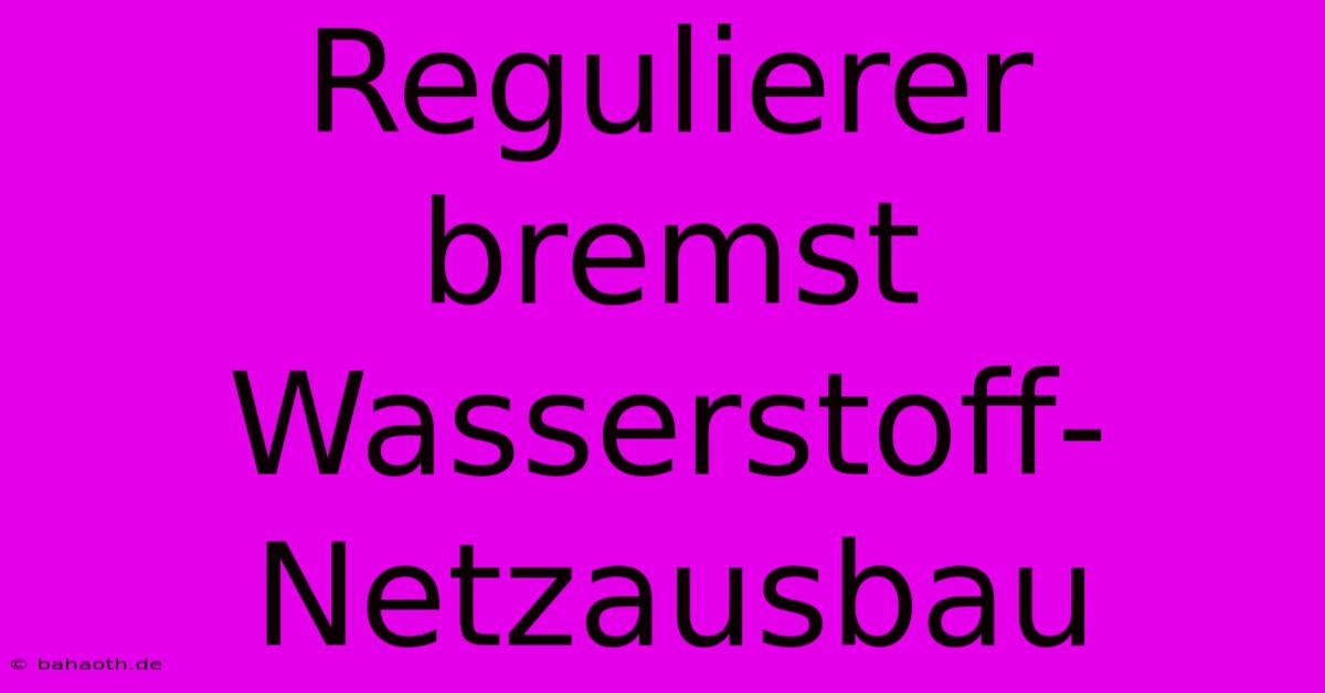 Regulierer Bremst Wasserstoff-Netzausbau