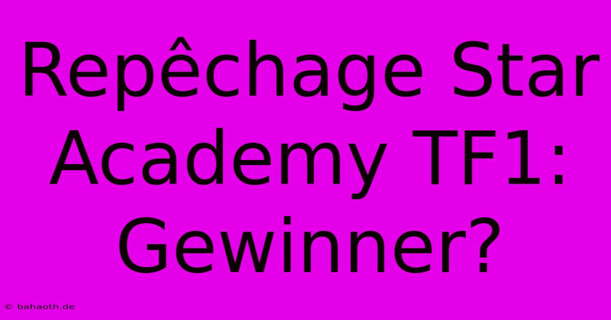 Repêchage Star Academy TF1:  Gewinner?