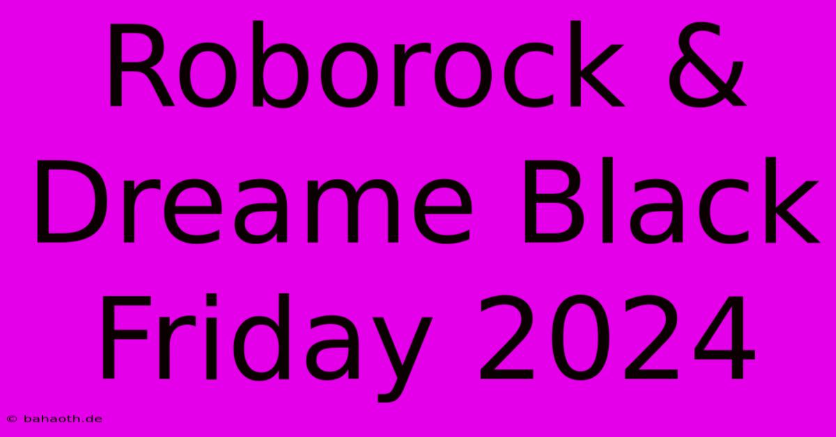 Roborock & Dreame Black Friday 2024