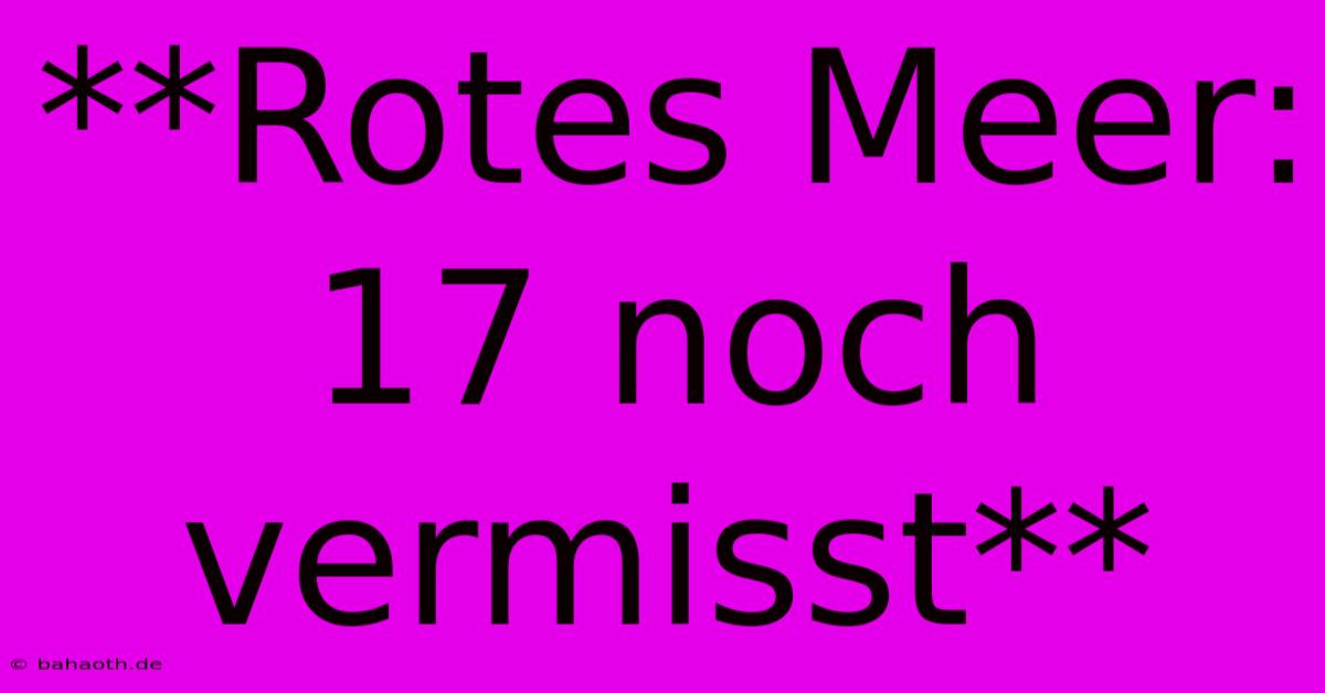 **Rotes Meer: 17 Noch Vermisst**