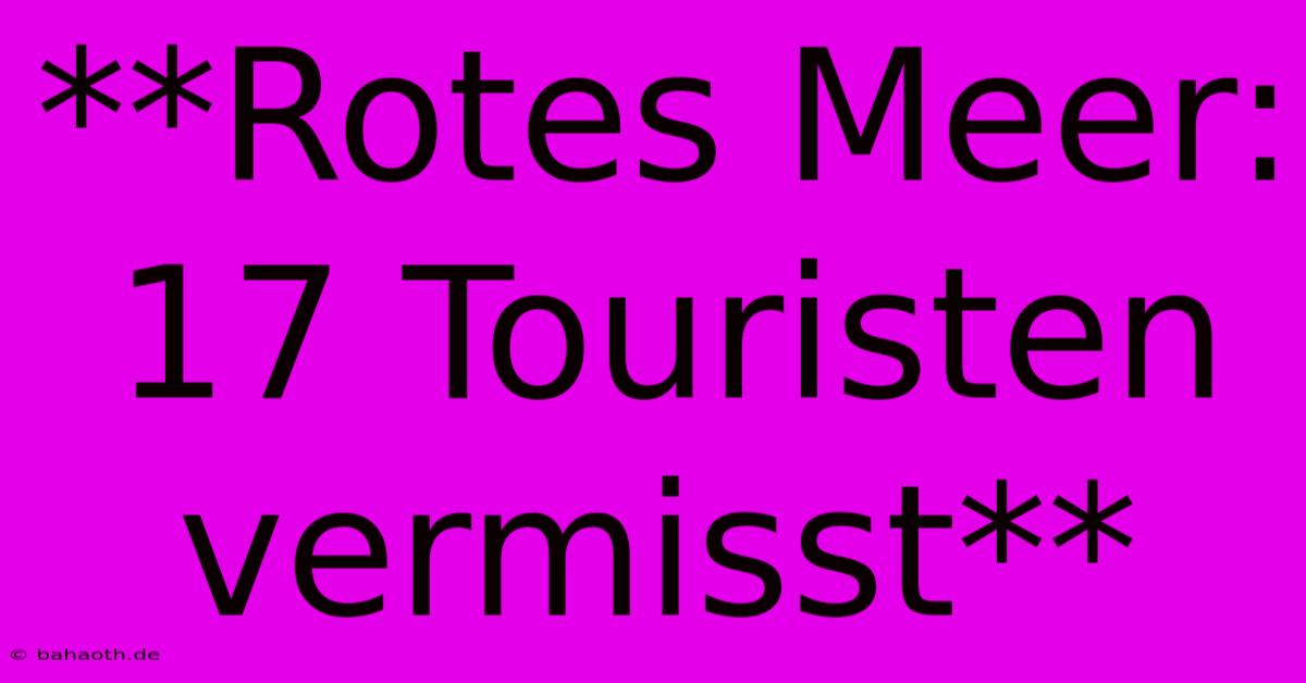 **Rotes Meer: 17 Touristen Vermisst**