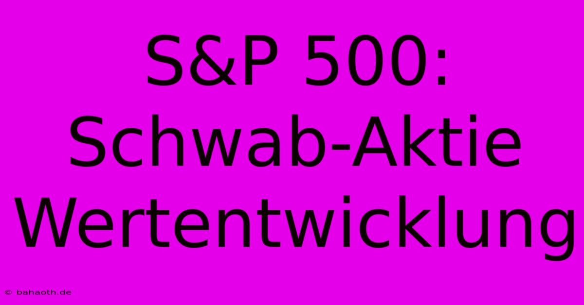 S&P 500: Schwab-Aktie Wertentwicklung