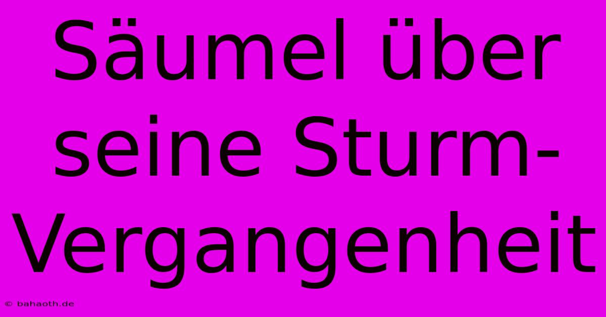 Säumel Über Seine Sturm-Vergangenheit