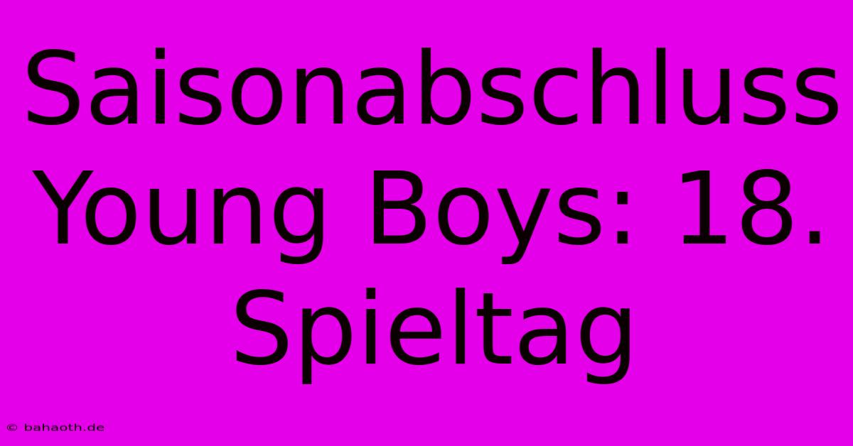 Saisonabschluss Young Boys: 18. Spieltag