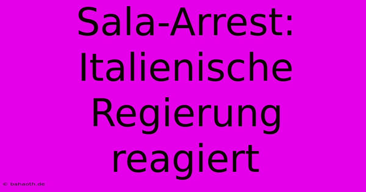 Sala-Arrest: Italienische Regierung Reagiert