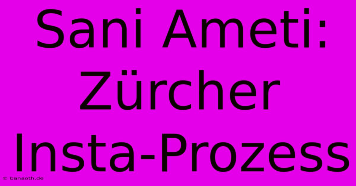 Sani Ameti: Zürcher Insta-Prozess