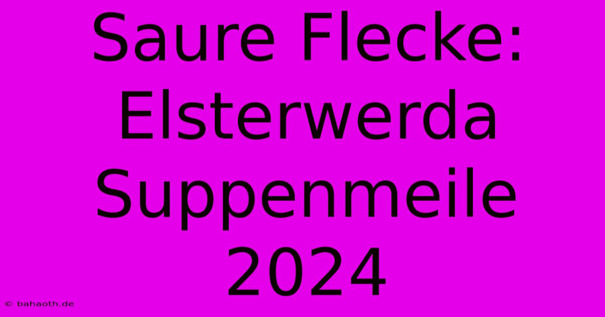 Saure Flecke: Elsterwerda Suppenmeile 2024