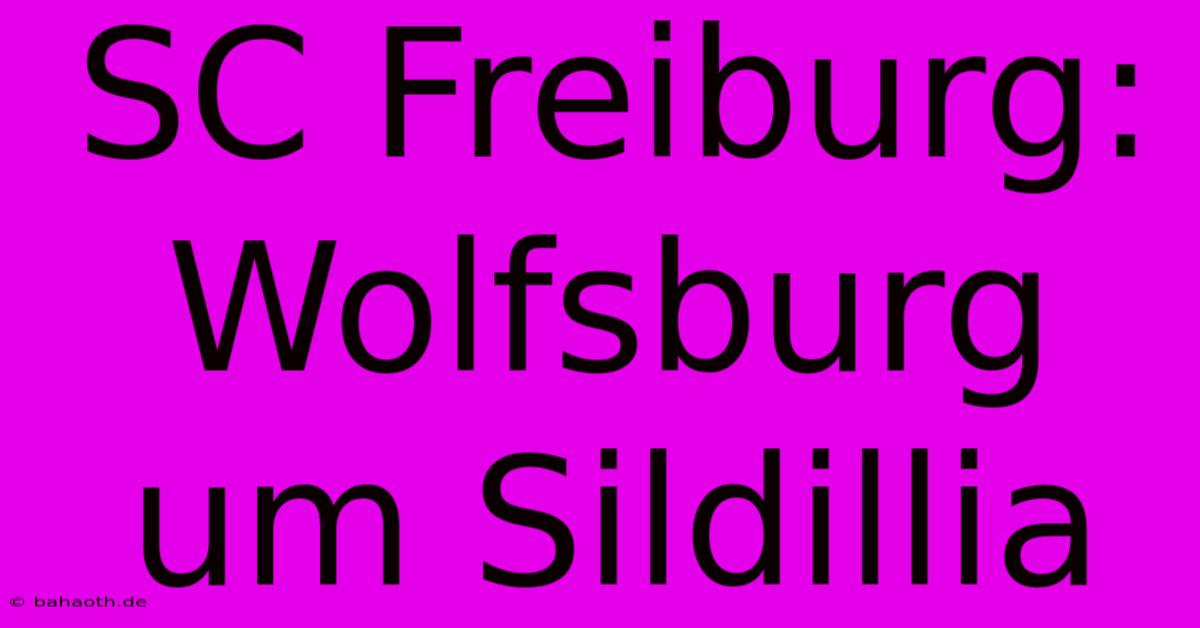 SC Freiburg: Wolfsburg Um Sildillia