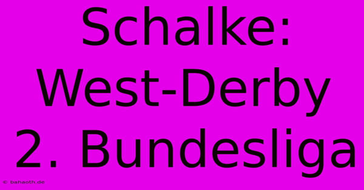 Schalke:  West-Derby 2. Bundesliga