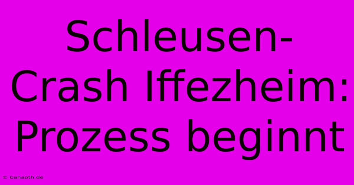 Schleusen-Crash Iffezheim: Prozess Beginnt