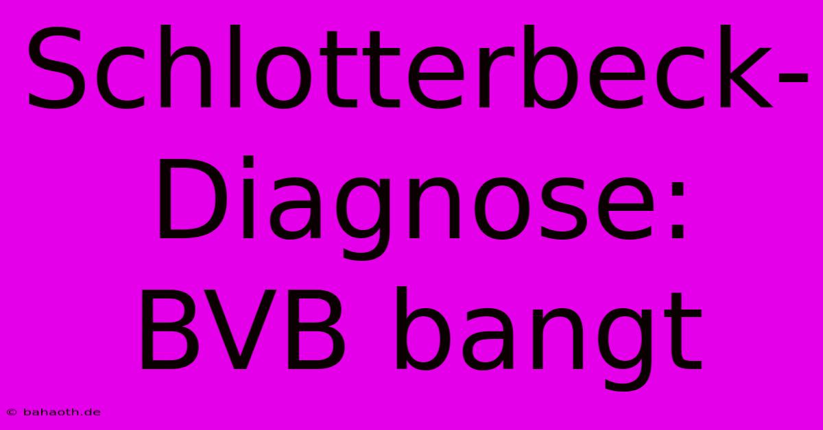 Schlotterbeck-Diagnose: BVB Bangt