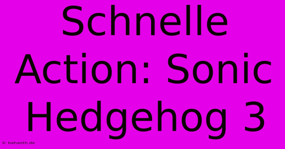 Schnelle Action: Sonic Hedgehog 3