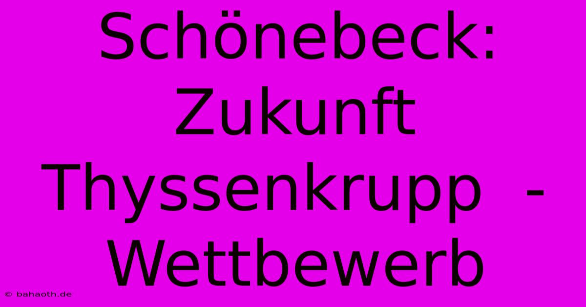 Schönebeck: Zukunft Thyssenkrupp  - Wettbewerb