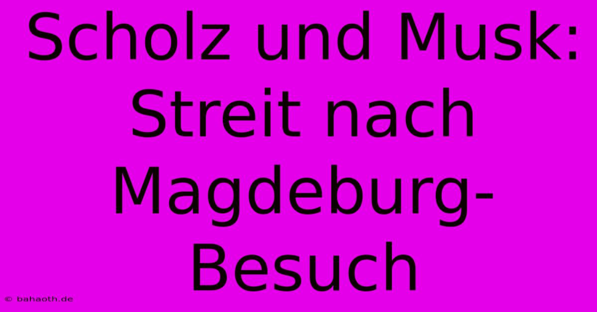 Scholz Und Musk: Streit Nach Magdeburg-Besuch