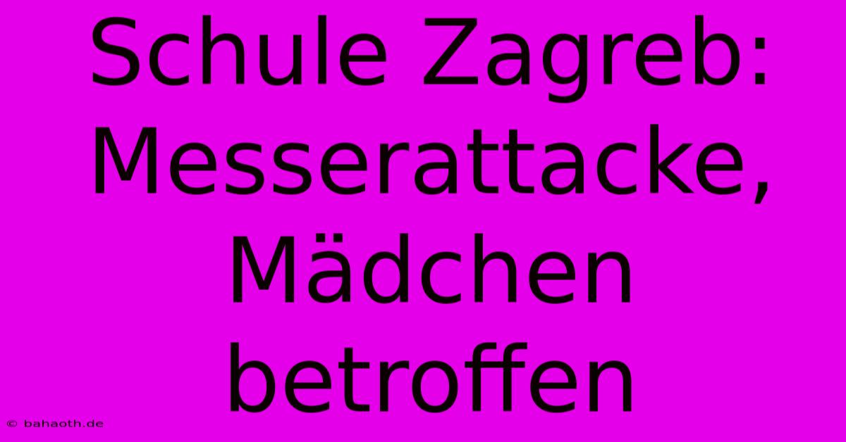 Schule Zagreb: Messerattacke, Mädchen Betroffen