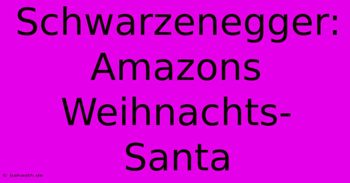 Schwarzenegger: Amazons Weihnachts-Santa