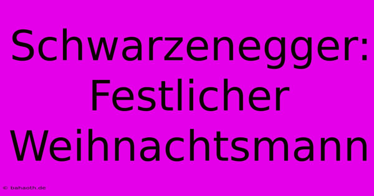 Schwarzenegger: Festlicher Weihnachtsmann