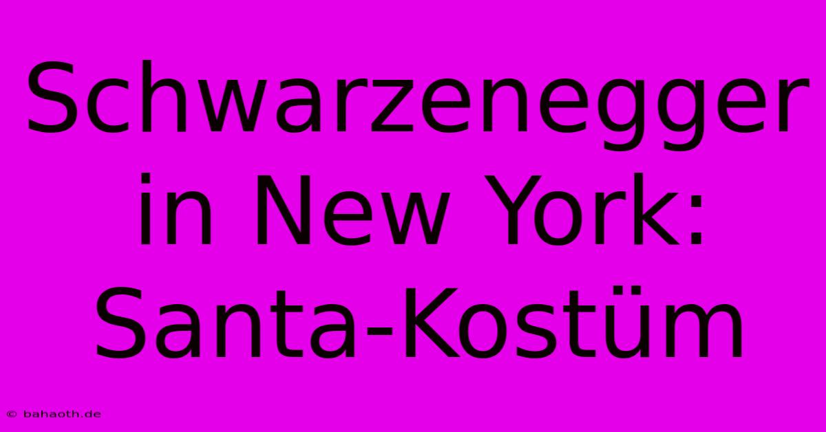 Schwarzenegger In New York: Santa-Kostüm