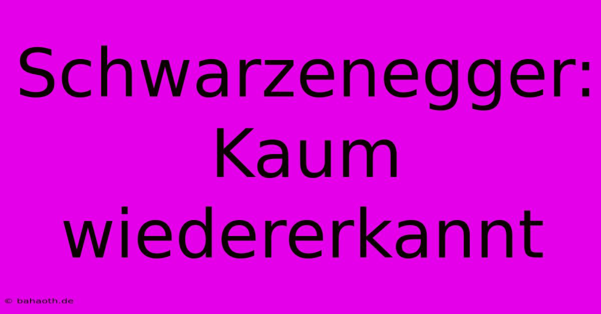 Schwarzenegger: Kaum Wiedererkannt