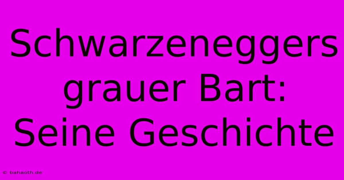 Schwarzeneggers Grauer Bart: Seine Geschichte