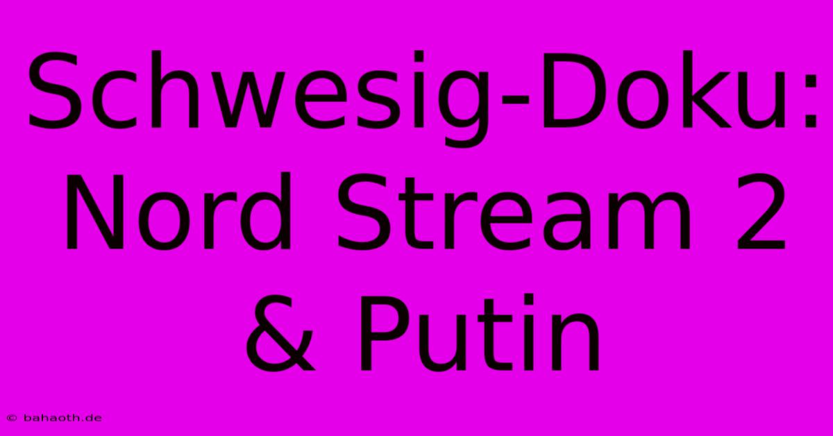 Schwesig-Doku: Nord Stream 2 & Putin