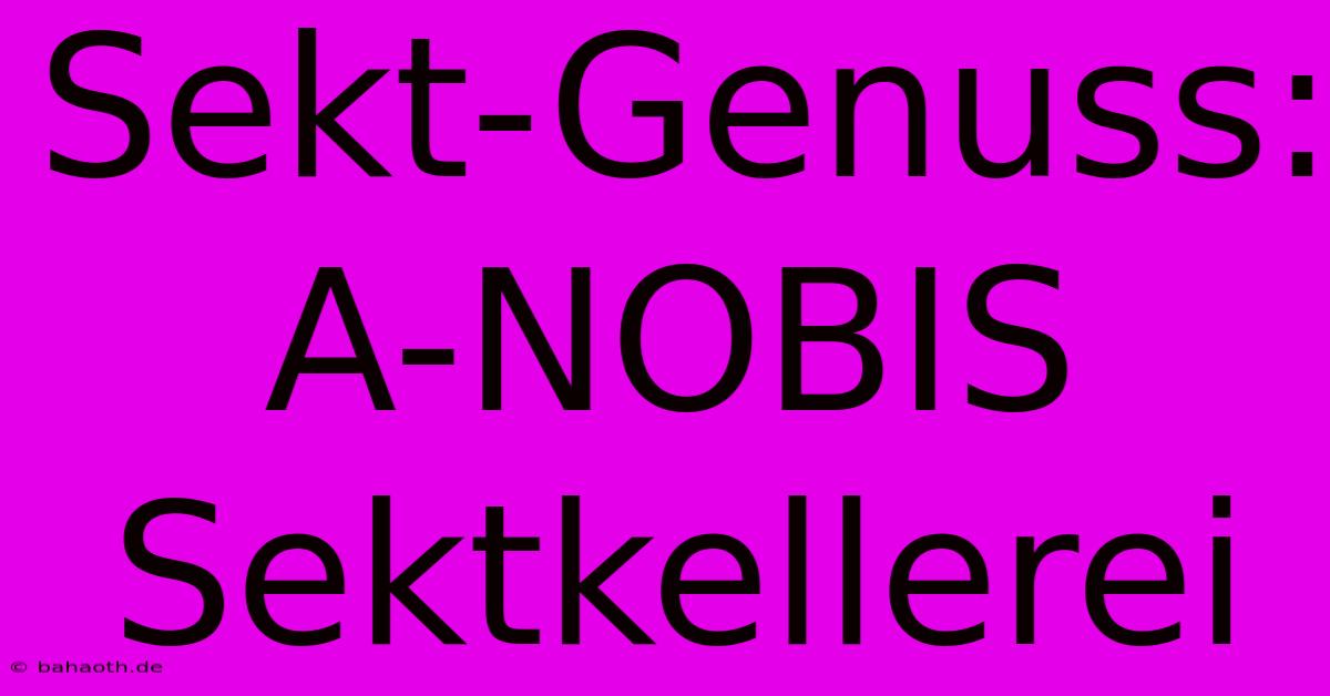 Sekt-Genuss: A-NOBIS Sektkellerei