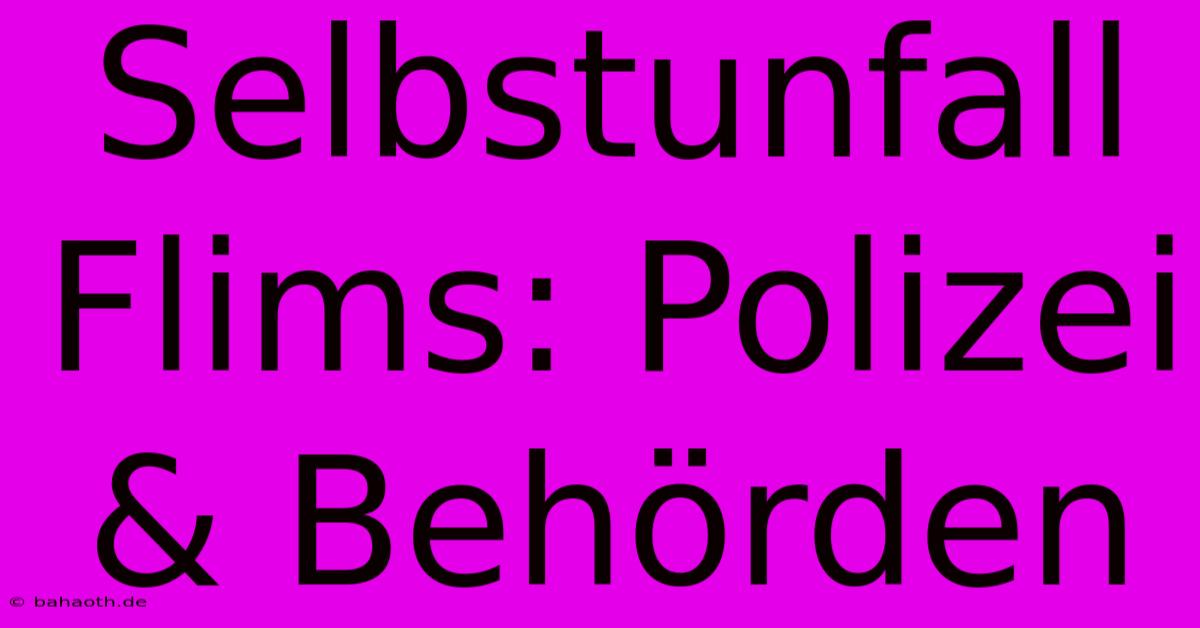 Selbstunfall Flims: Polizei & Behörden