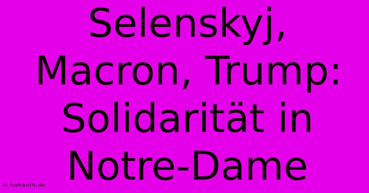 Selenskyj, Macron, Trump:  Solidarität In Notre-Dame