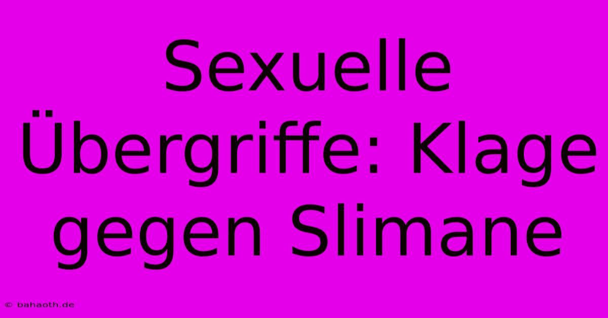 Sexuelle Übergriffe: Klage Gegen Slimane